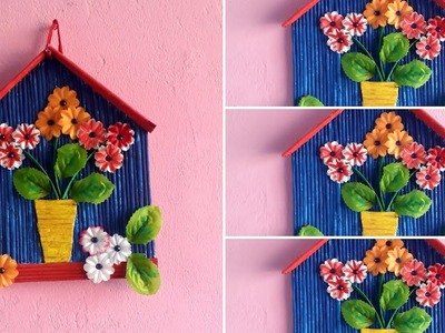 How to reuse old paper for Room decoration ?. Diy paper craft. Wall hanging craft Idea
