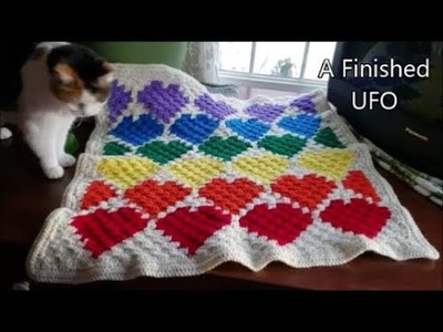Let's Finish a UFO | Rainbow Hearts Corner to Corner Crochet Baby Blanket