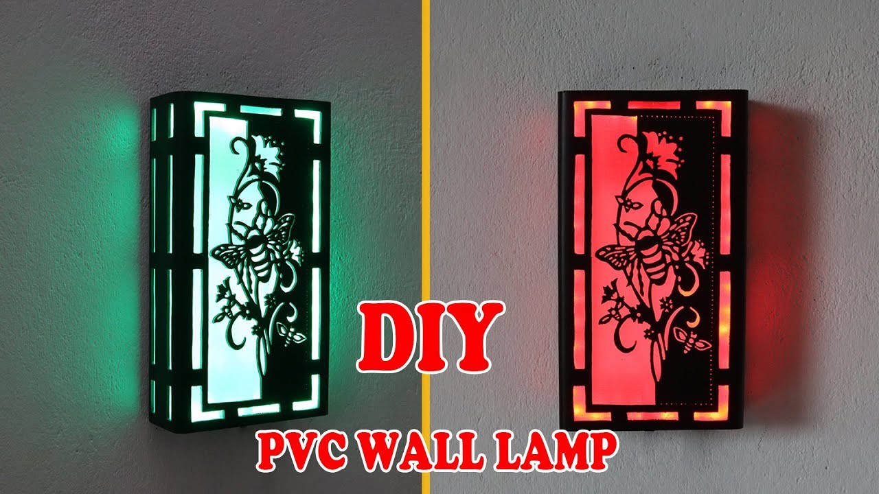 Modern Lighting Ideas From PVC Pipe | Make a Wall Lamp With Bee & Flower Motifs | Wall Lights Design