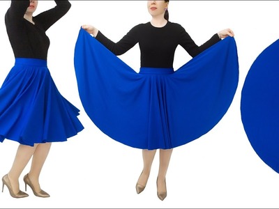 NO ZIPPER, NO ELASTIC! DOUBLE CIRCLE SKIRT | Umbrella skirt cutting and stitching
