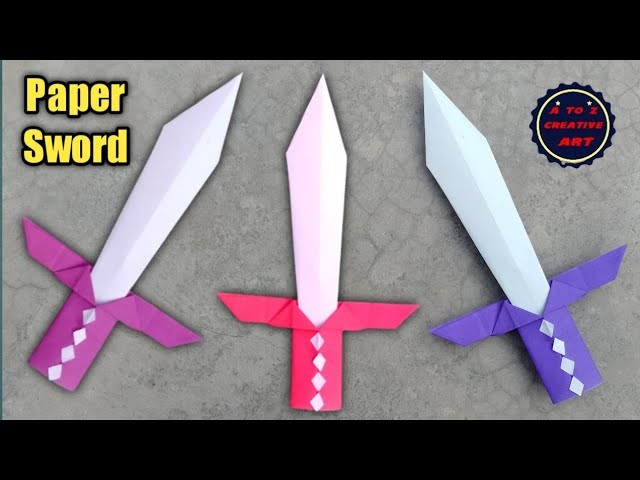 Origami Easy Paper Sword Toy For Kids. Nursery Paper Craft Ideas. Origami Paper Sword ????️