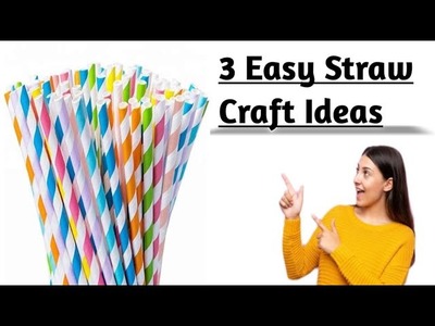 Straw Craft Ideas | 3 Diy Projects With  Drinking Straws | New Amazing Paper Straw Craft | Straw Art