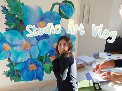 Studio Art Vlog ✨ How I create my big watercolor painting ???? Tips for beginners