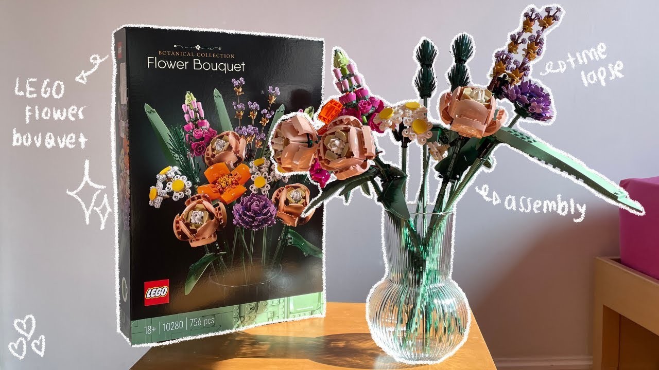 [TIME LAPSE] Assembling Lego Flower Bouquet???? | ASMR, time lapse, AC Conditioner sound