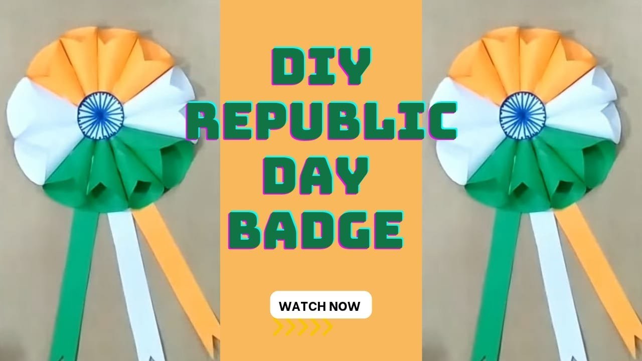 Tricolour Badge. How to Make Tri colour Badge.DIY Paper Badge.Republic Day Craft idea#viralvideo