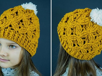 A beautiful crochet hat with a voluminous pattern - a detailed tutorial!