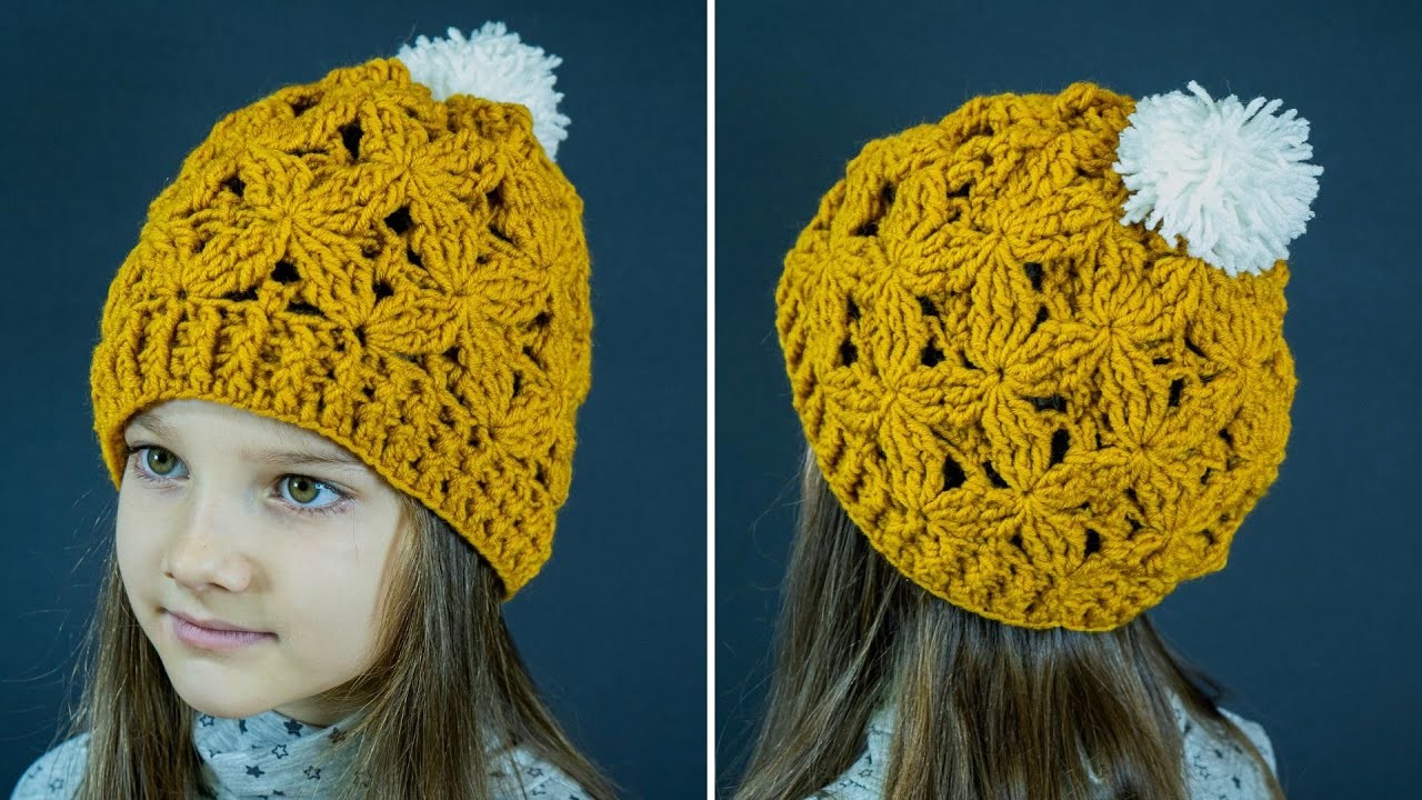 A beautiful crochet hat with a voluminous pattern - a detailed tutorial!
