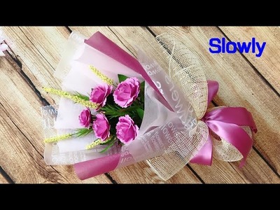 ABC TV | How To Make Paper Flower Bouquet #1 (Slowly) -  Craft Tutorial