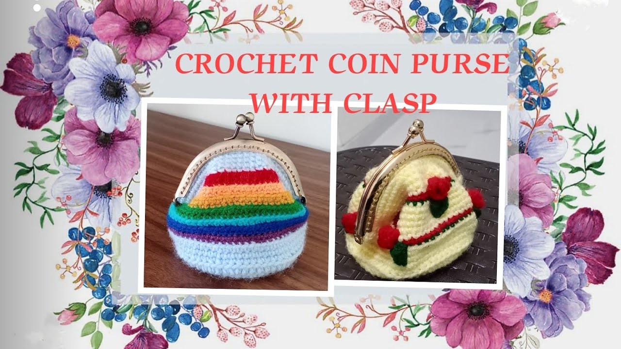 Crochet Coin Purse with Clasp #round base.