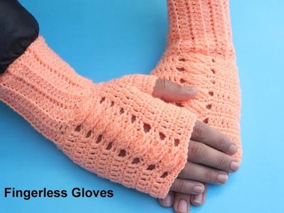 Crochet Fingerless Gloves Ladies & Girls. Cable Stitched Gloves Latest Design