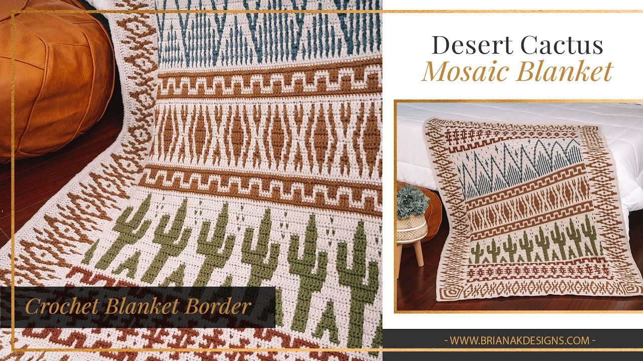 Desert Cactus Crochet Blanket Border