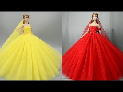 Disney Princess Dress Transformation ~ Miniature Ideas for Barbie~ Wig, Dress, Faceup, and More!