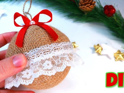 ???? DIY ???? Christmas decor ornaments, burlap christmas tutorial, jute christmas deco craft, foamiran