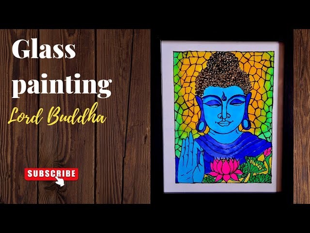 Glass painting of Lord Buddha tutorial.#glasspainting #lordbuddha #buddha #tutorial