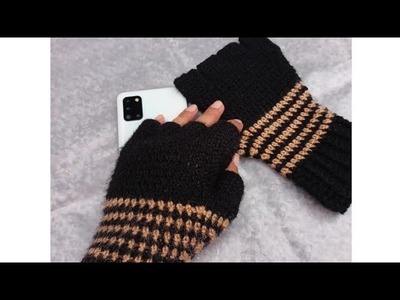 Hand Gloves # Half Finger Hand Gloves # Easy Tutorial # Crochet Gloves