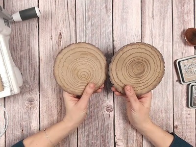 How to Create a Wood Slice Effect with Nesting Dies - Easy Paper Craft Technique Tutorial