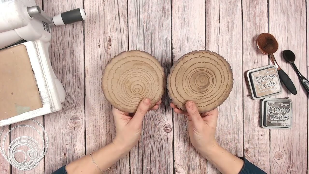 How to Create a Wood Slice Effect with Nesting Dies - Easy Paper Craft Technique Tutorial