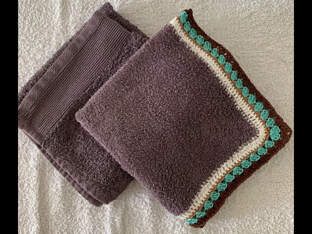 How to crochet a trim on towels@SNSCoursesCrochet