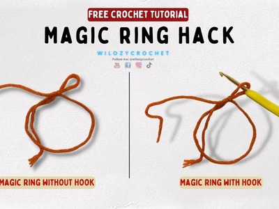 How To Crochet For Beginners: Easy Crochet A Magic Ring - Magic Ring Hack - Tutorial Amigurumi