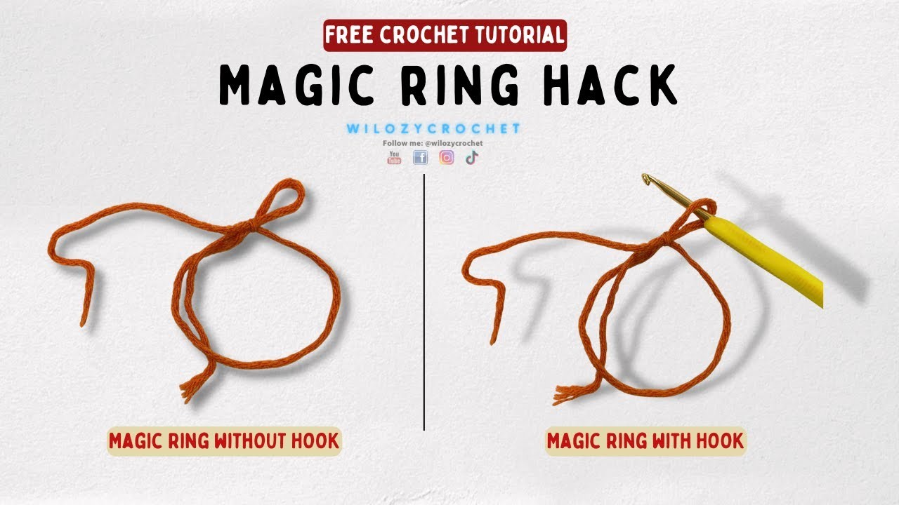 How To Crochet For Beginners: Easy Crochet A Magic Ring - Magic Ring Hack - Tutorial Amigurumi