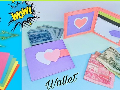 How to make paper wallet . easy paper wallet tutorial.  money bag  make.