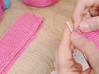 Knitting ASMR. Knitting a headband for a duck. Part II