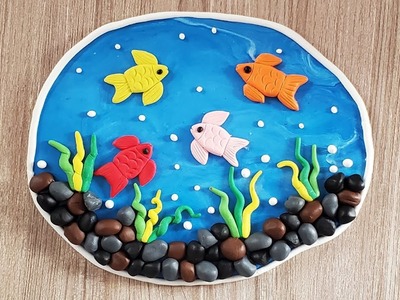 Making fish aquarium with polymer clay | fish aquarium with polymer clay | Polymer clay tutorial |