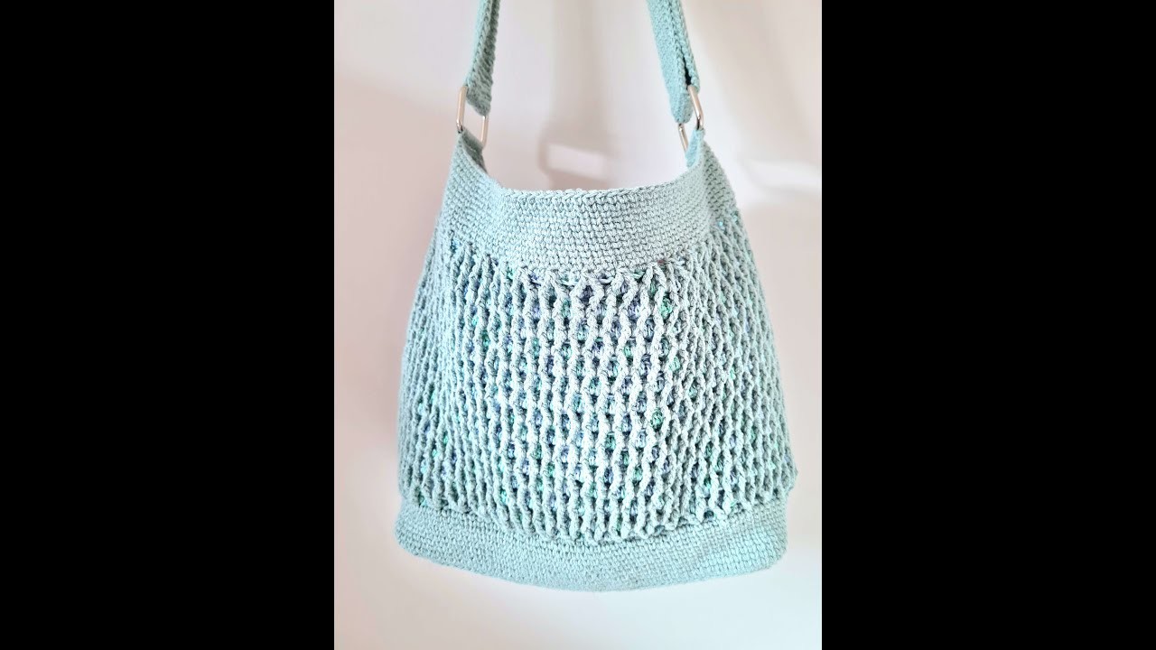 Mesh Overlay Crochet Cross Body Bag