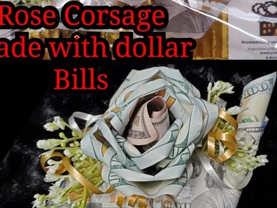 Money Rose Corsage Real Money Flower Folded using reusable Tape Origami Flowers.Rose DIY Tutorial