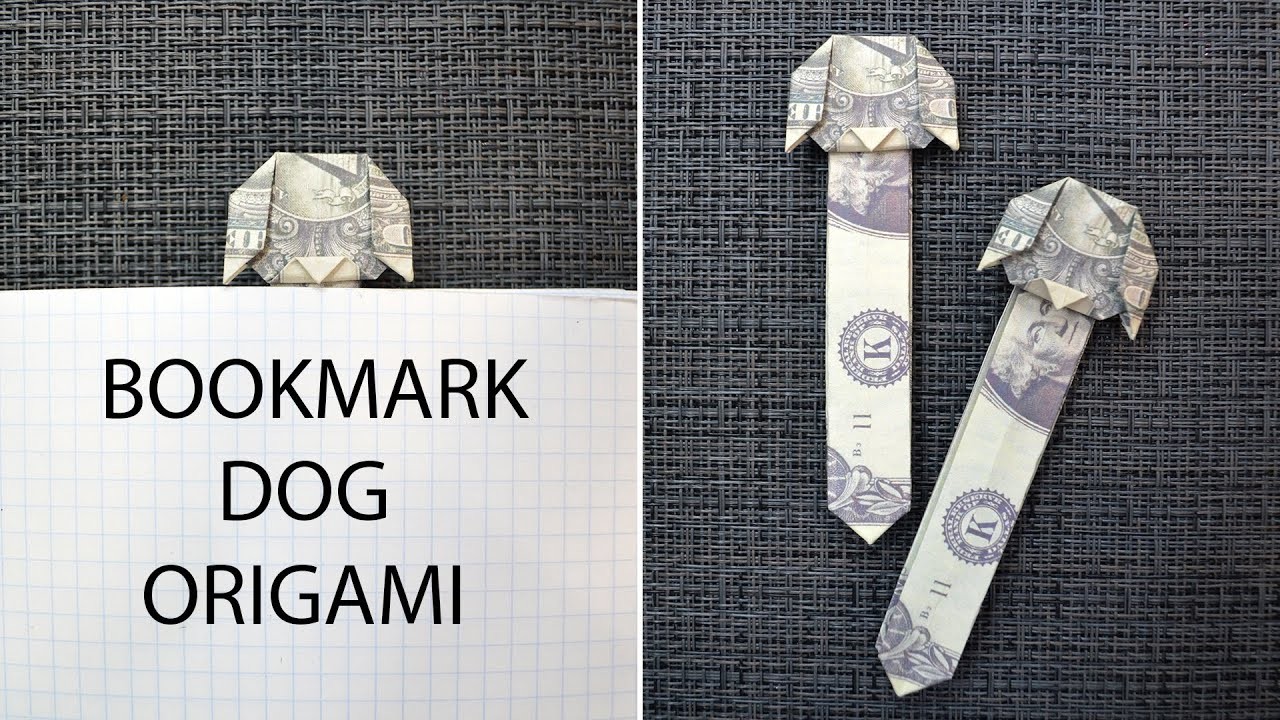 My MONEY BOOKMARK ''DOG'' | Dollar Origami | Tutorial DIY by NProkuda
