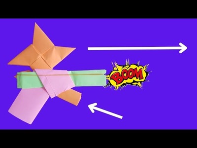 Paper Gun Pistol With Trigger That Shoots Ninja Star - Easy Origami Tutorial DIY