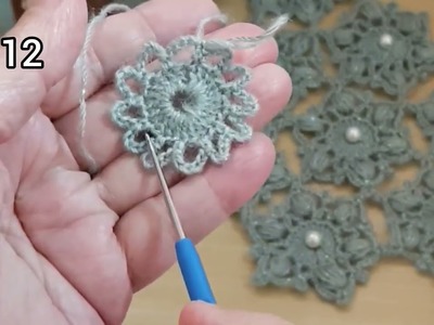 Part 1 AMAZİNG ????Beautiful Pearl Beaded Knitting Pattern ????Crochet stitc flower
