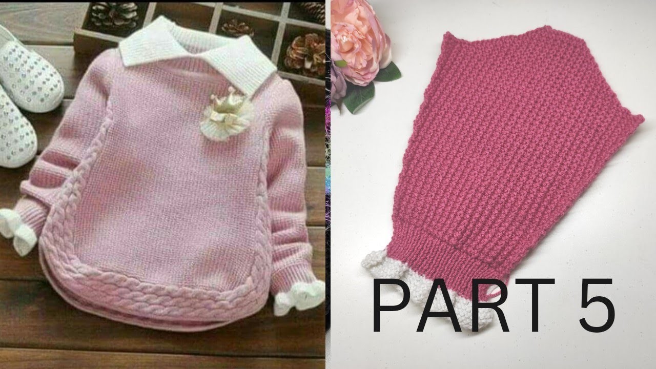 Stylish Girl Top 2 To 3 Years | How To Knit Sleeve With Frill