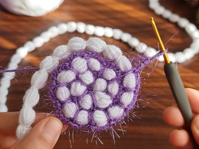 Wow! Super easy useful crochet knitting motif crochet coaster ✔️ how to make beautiful crochet motif