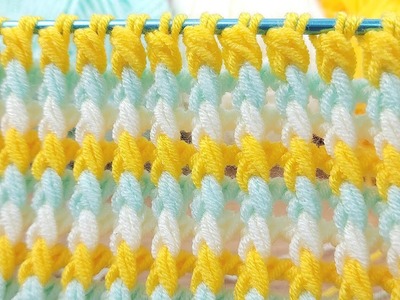 ⚡️???? You will love the new tunisian crochet idea with chain loop filling. #crocheting #crochet