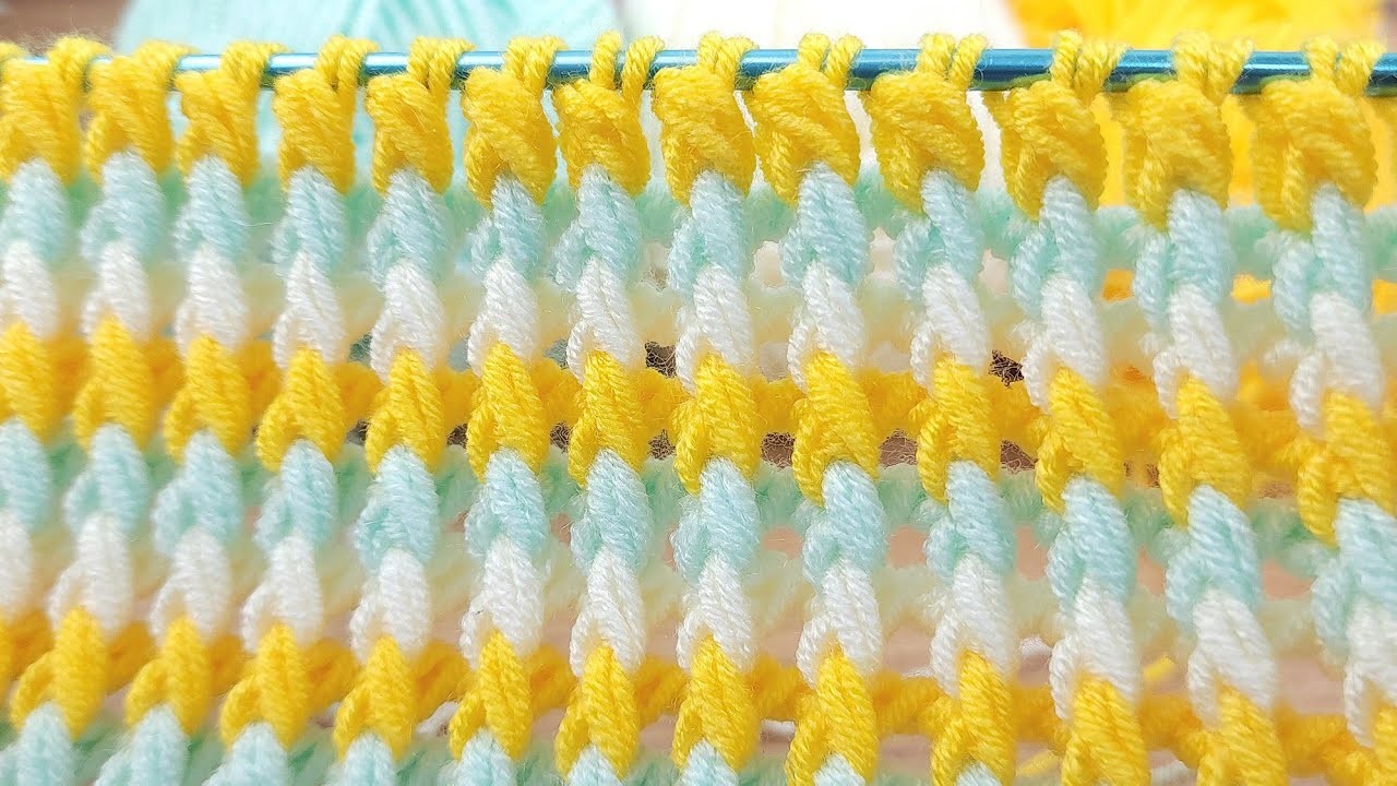 ⚡️???? You will love the new tunisian crochet idea with chain loop filling. #crocheting #crochet