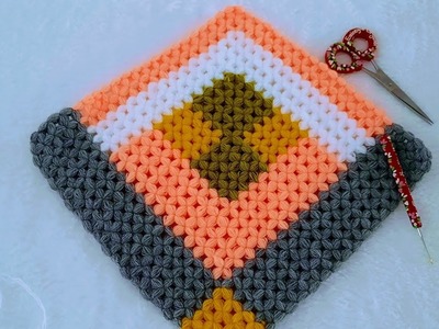 2023 ????kare ????lif modeli ✅️How to knit ????????crochet #knitting #clover #garden #yenimodel