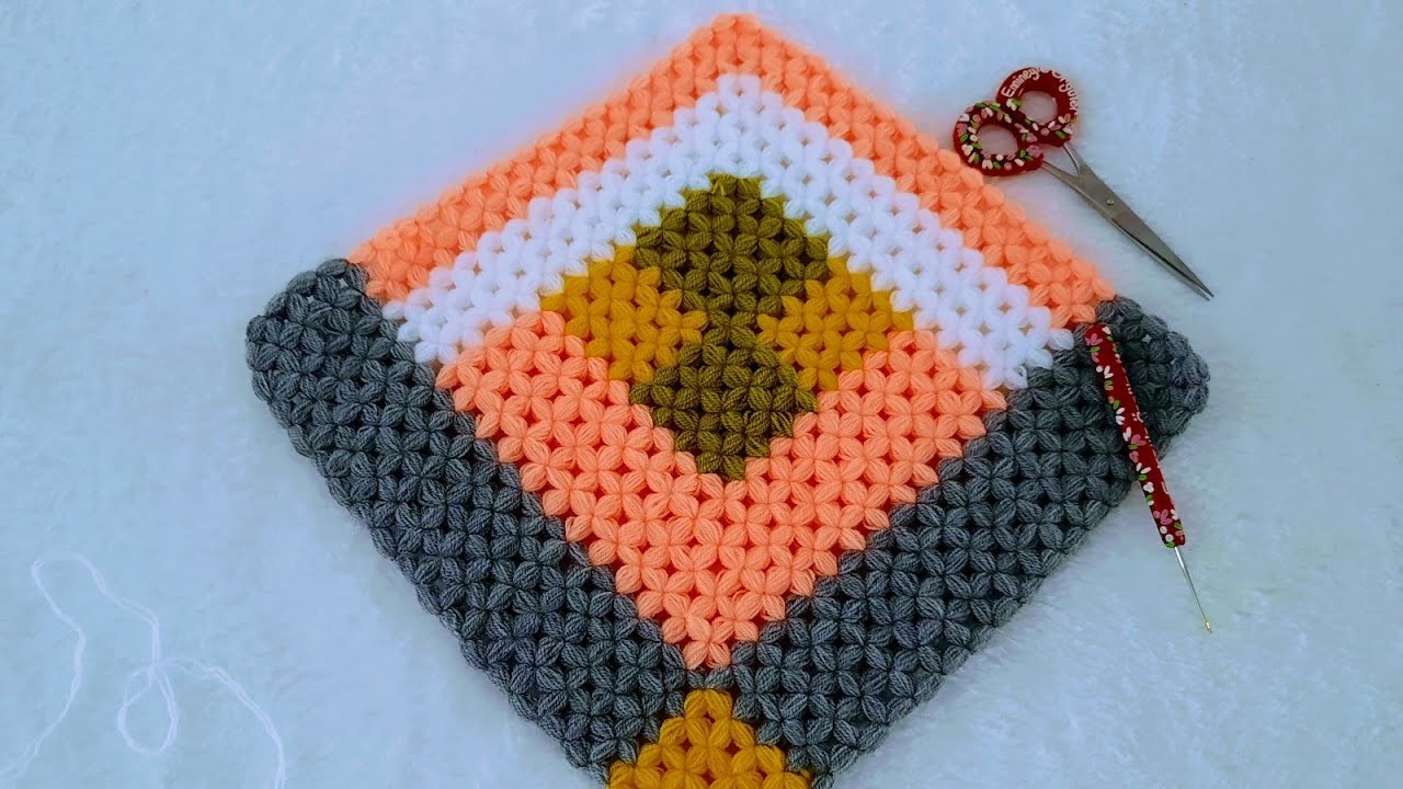 2023 ????kare ????lif modeli ✅️How to knit ????????crochet #knitting #clover #garden #yenimodel