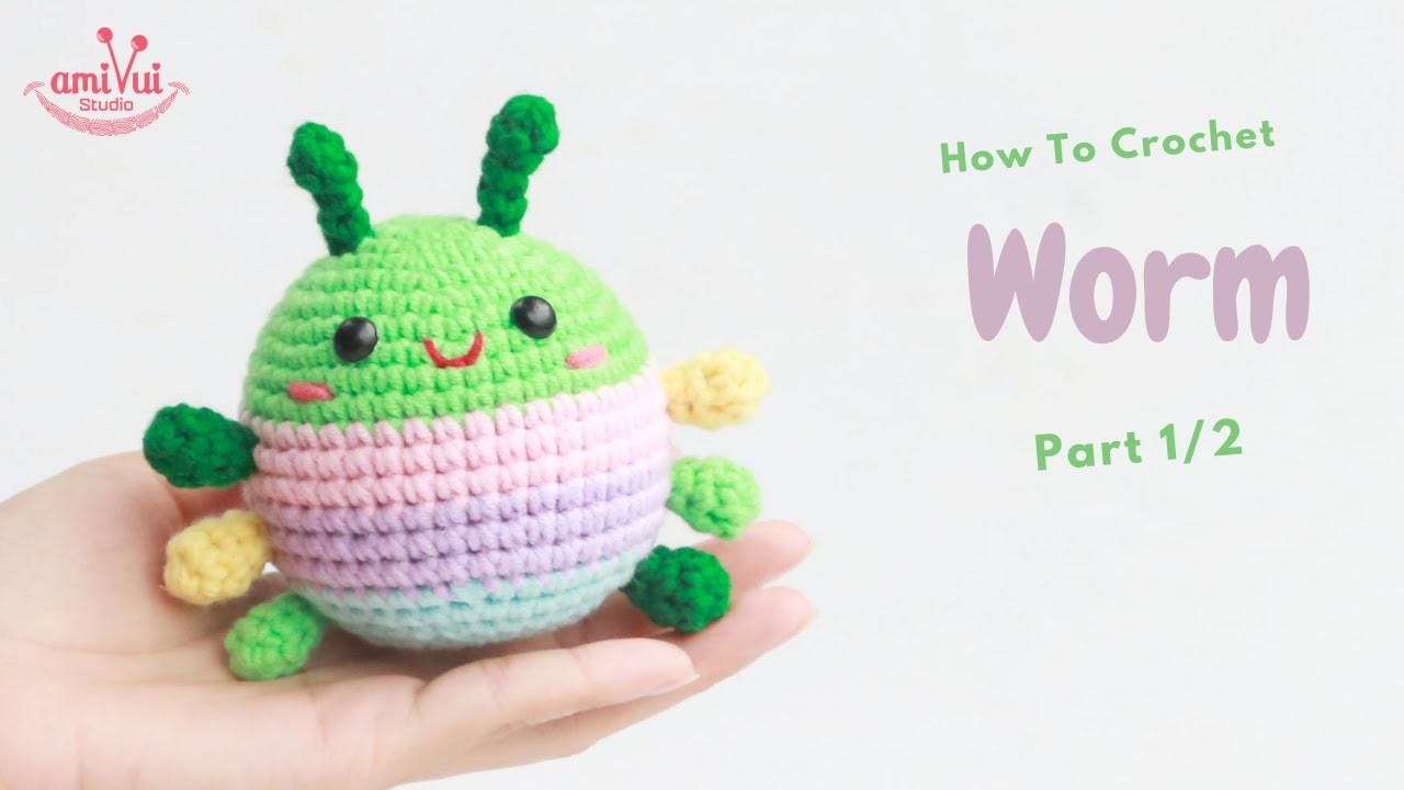 #207 | Amigurumi Worm Free Pattern (1.2) | How To Crochet Amigurumi Animals | @AmivuiStudio