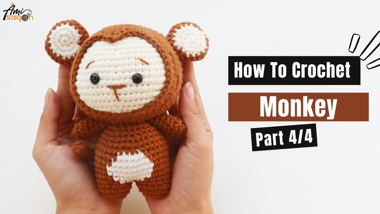 #436 |  Amigurumi Monkey (4.4)| How To Crochet Animal Amigurumi | @AmiSaigon