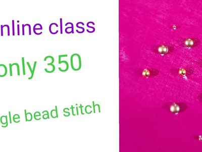 Aari work Scattered bead or single bead stitch