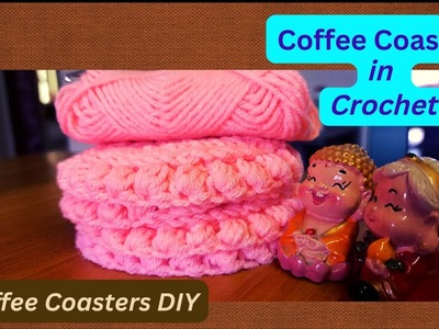 Coffee coasters in Crochet Tunisian knot | easy and stylish puff crochet | Easy crochet pattern