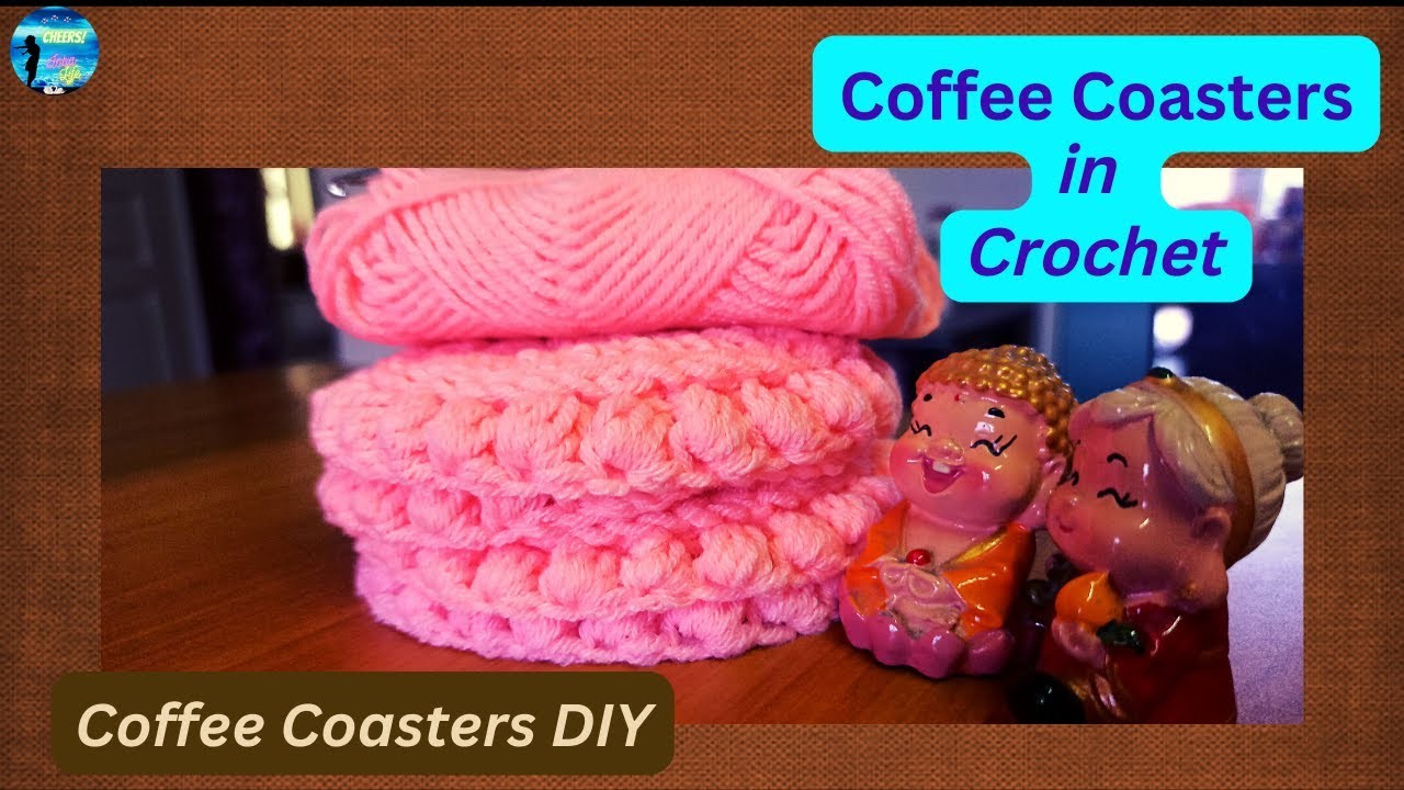 Coffee coasters in Crochet Tunisian knot | easy and stylish puff crochet | Easy crochet pattern