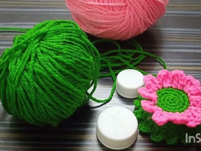 Crochet cap flower #crochet #knitting #ytshort #crochettutorial