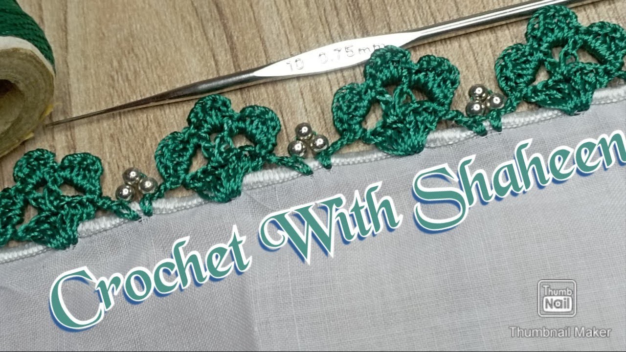 Crochet dupata lacr design. Crochet tutorial # 144 by @crochetwithshaheen0786