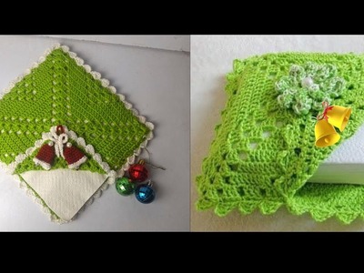Crochet Napkin Holder for napkins and tissues souviner. 