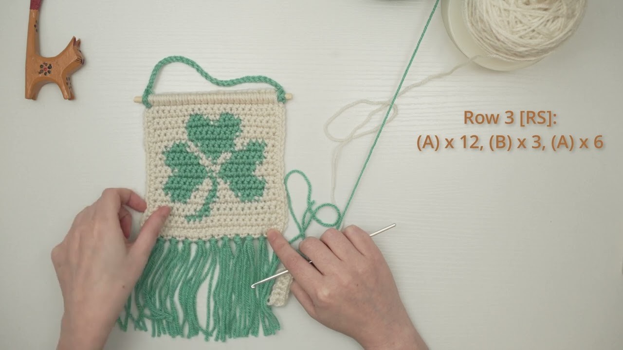 Crochet Shamrock Wall Hanging Full Tutorial