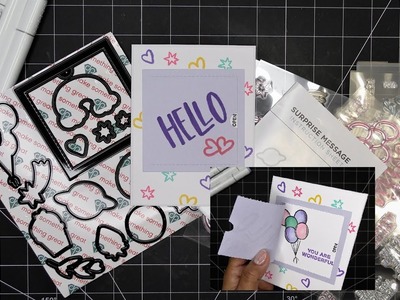 Diamond Press "Surprise Message" Stamp and Dies Set Review Tutorial! Quick & Fun Card!