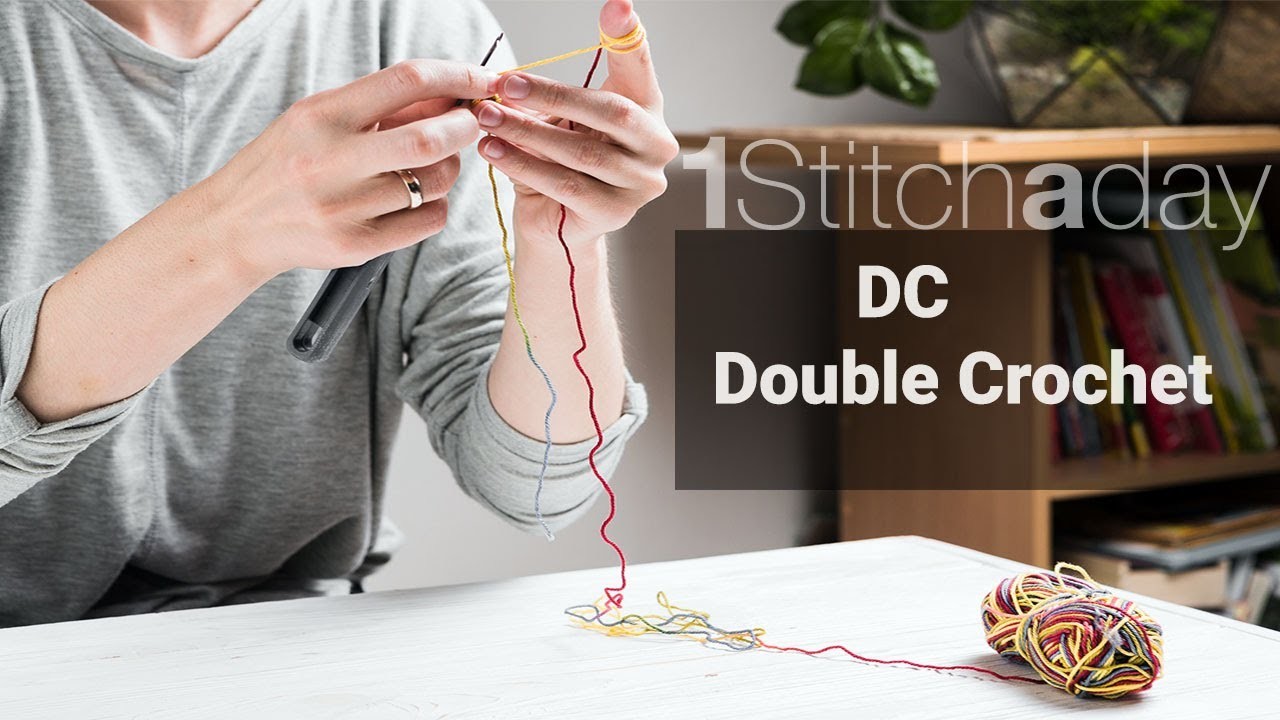 Double Crochet  With Straight Edges-  Learn 1 crochet stitch a day