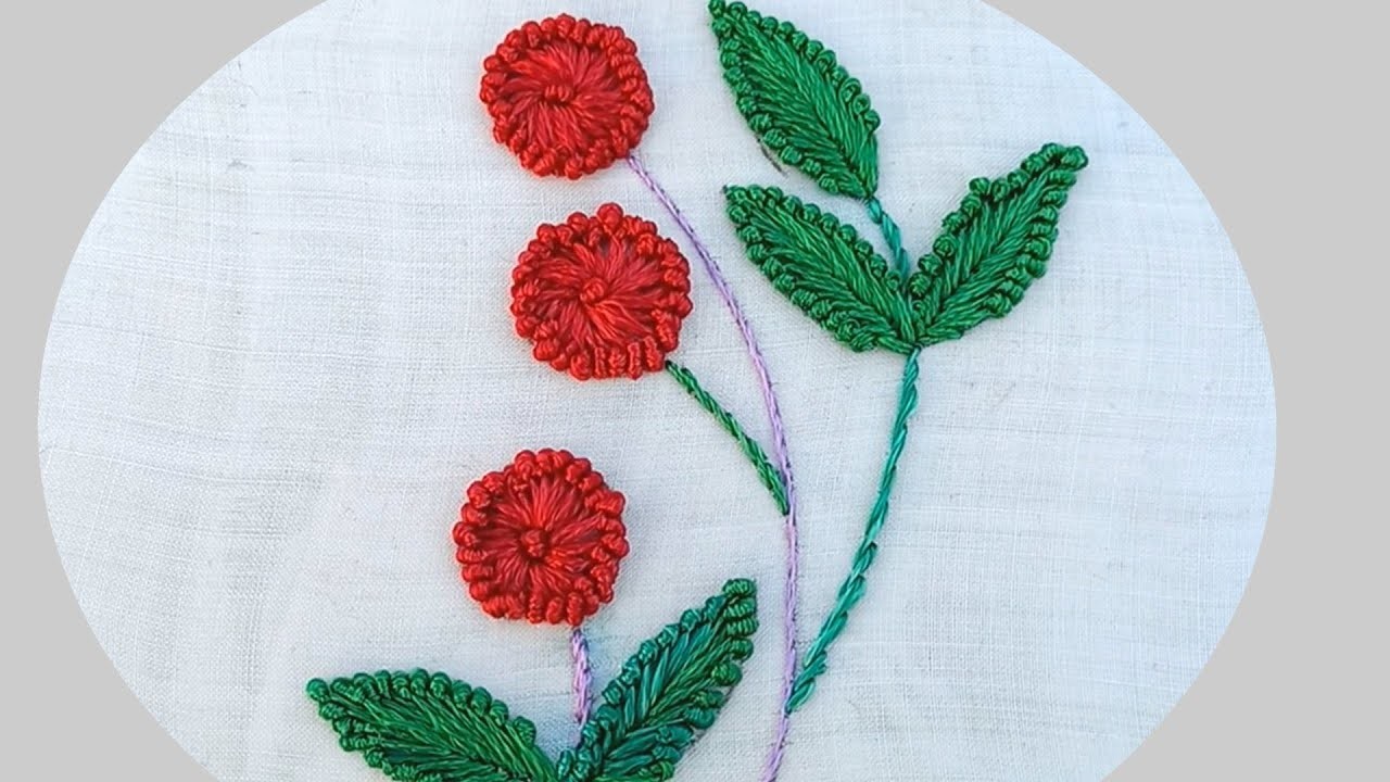 French Knot.French Knot Stitch.French Knot Embroidery.Threads Skills